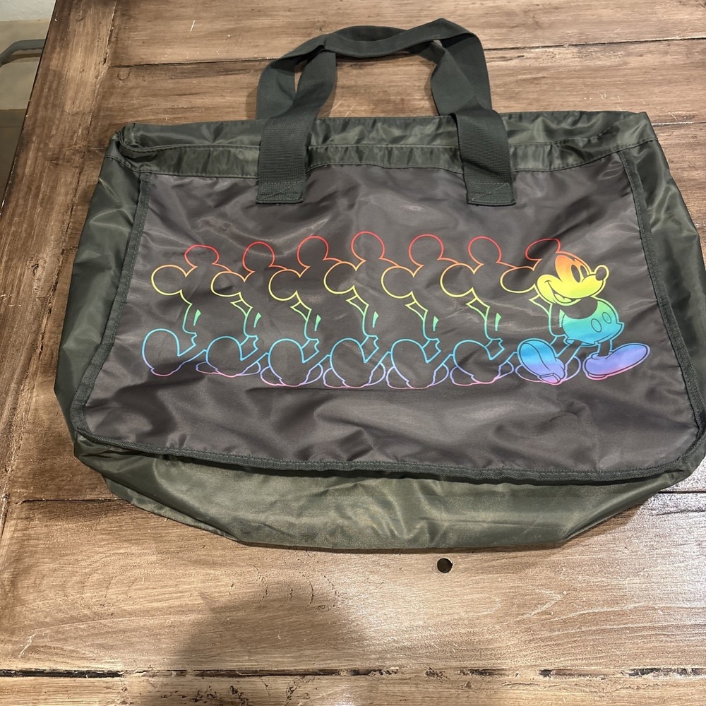 DISNEY Rainbow‎ Mickey PRIDE Large Gray Black Tote Bag